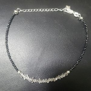 Handmade - Black & White Herkimer Diamond Bracelet